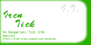 iren tick business card